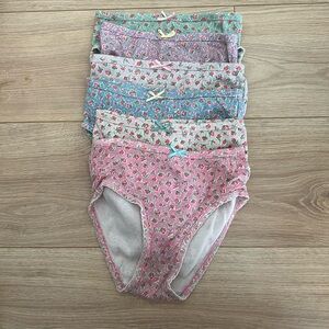 Mini Boden Floral Print Panties Set - Pink, Blue, Green, Gray